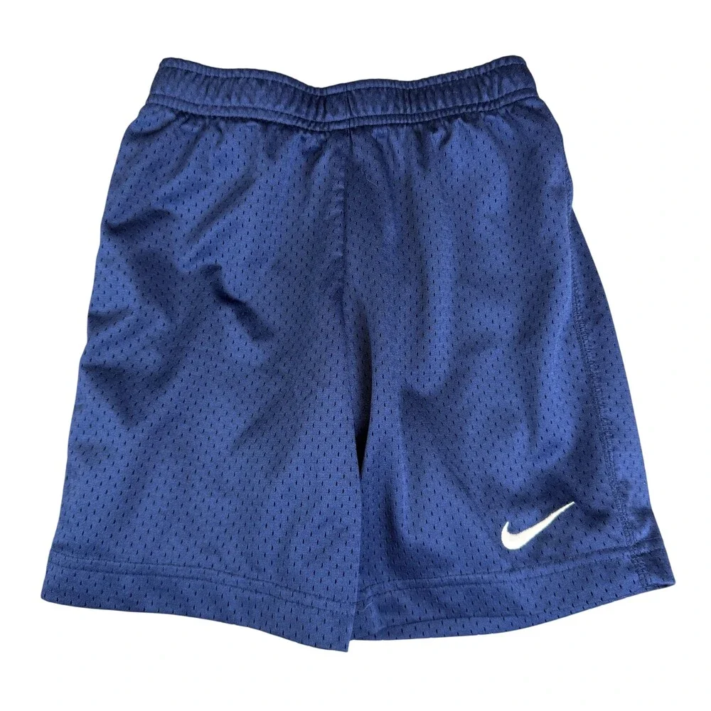 Nike Athletic Shorts Kids Size 8 Blue Mesh Elastic Waist Summer Activewear